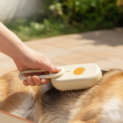 1pc MIAOQUANJI 3-in-1 Rechargeable Cat & Dog Hair Removal Steam Comb with Bristles & Steam Technology - Pet Hair Shaver Suitable for Dogs and Cats, Massaging Grooming