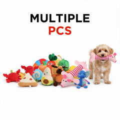 4pcs/7pcs/14pcs-Pack Cartoon Plush Dog Toy Set, Durable Soft Chewing And Barking Game Set for All Breeds Sizes, Ideal Gift for Small Dogs