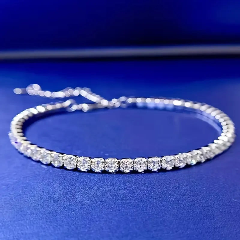 925 Silver 4.4 Carat Moissanite Tennis Bracelet