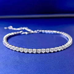 925 Silver 4.4 Carat Moissanite Tennis Bracelet